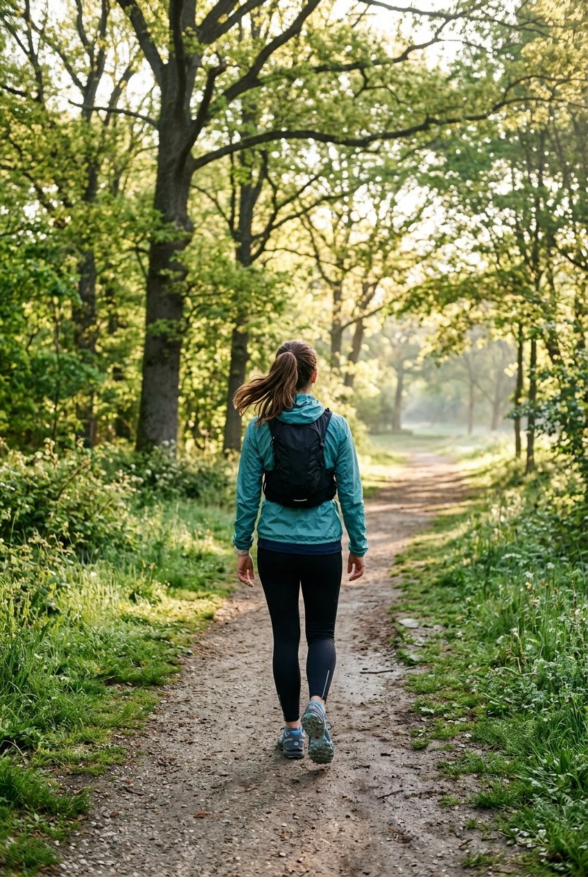Persona che cammina all'aperto con scarpe sportive, a rappresentare lo stile di vita che aiuta il tipo 2
